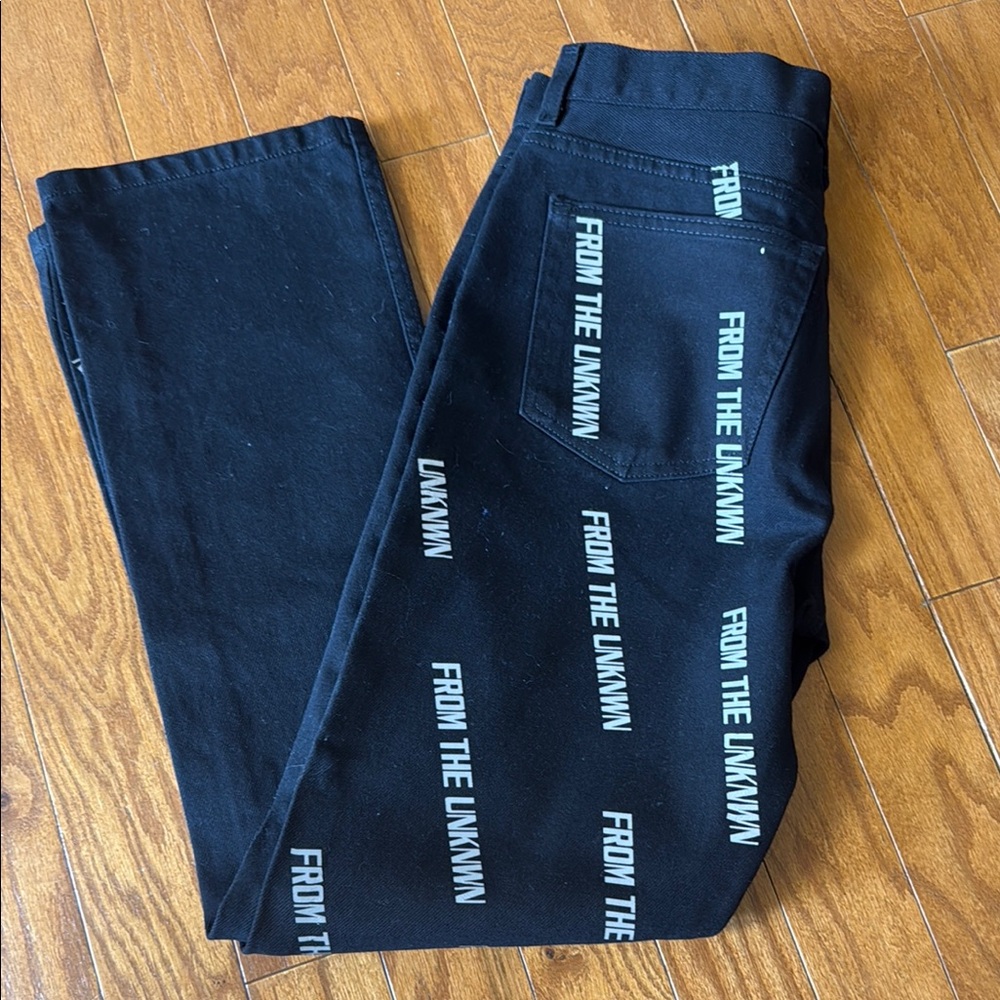 George Black Pants with White Text